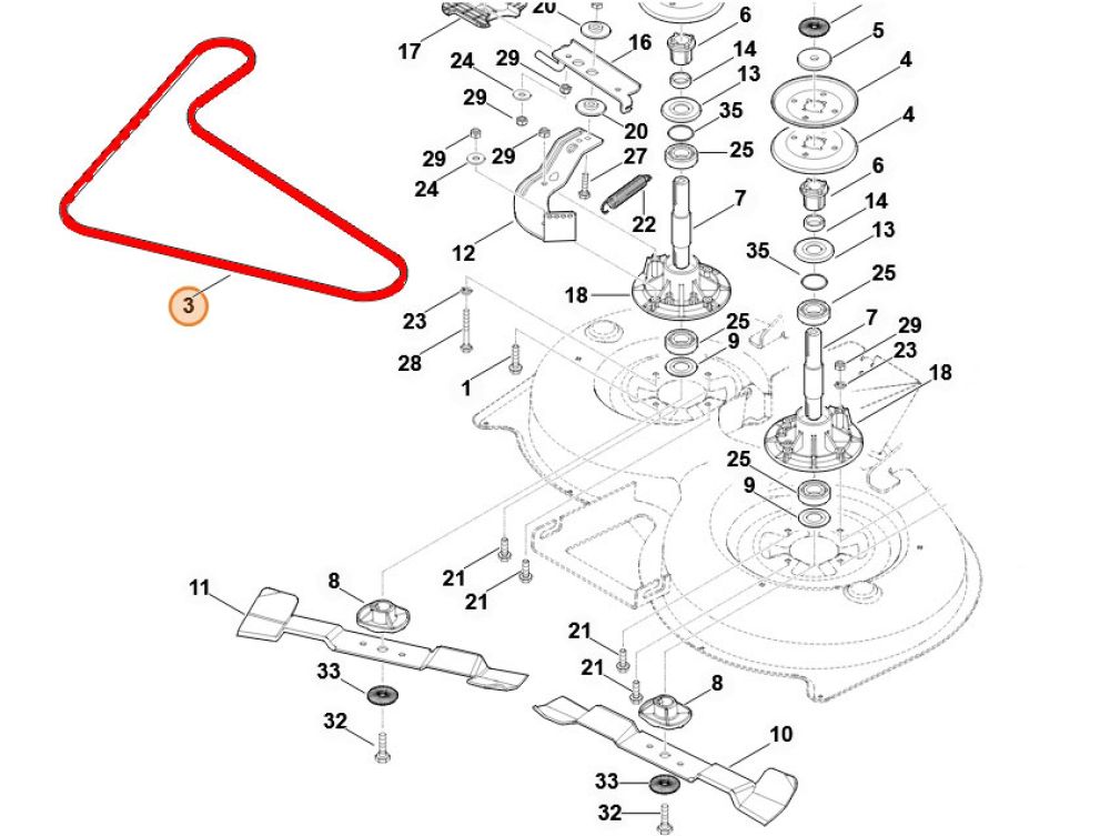 Keilriemen für Viking Mähwerkantrieb 6160 704 2100 MT 5097.0 5097.C 5097.0 Z